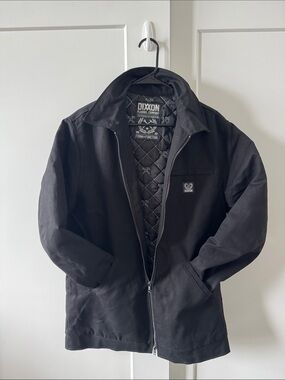 DIXXON Men's Black Zip Canvas Jacket